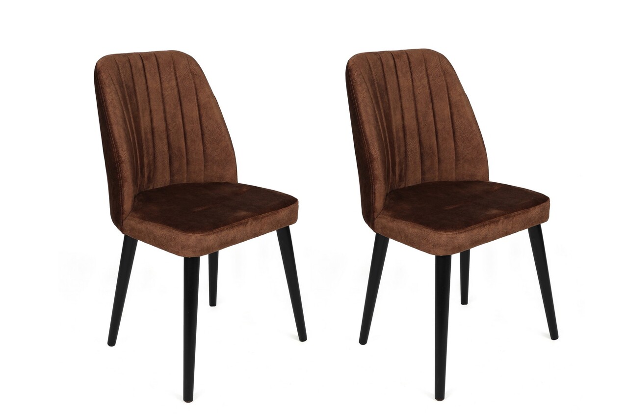 Set scaune 2 piese, Hanah Home, Alfa-436 V2, Maro / Negru - imagine 5